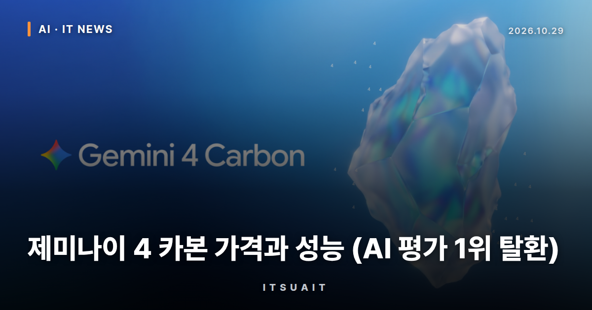 제미나이 4 카본 가격과 성능 (AI 평가 1위 탈환)